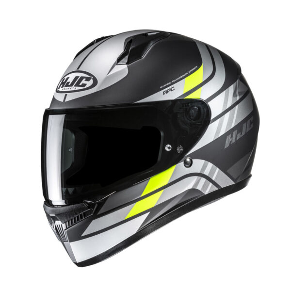 Hjc C10Hiper Grey Yellow Motorcycle Helmet