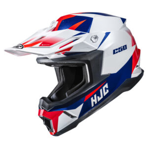 Hjc C50 Slide White Blue Motorcycle Helmet