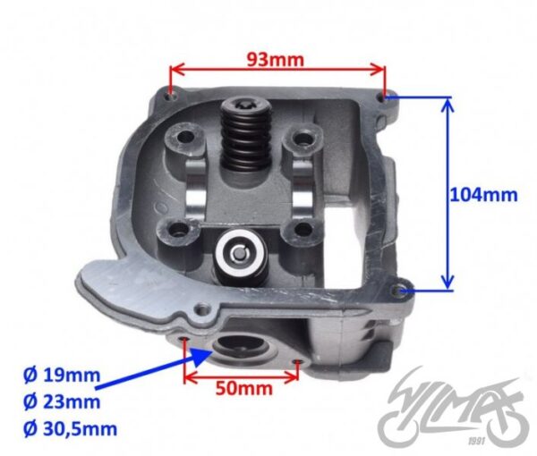GŁOWICA CYLINDRA 50 CC 4T DŁUGIE ZAWORY