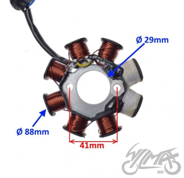 STATOR ISKROWNIK 8 CEWEK 4 PRZEWODY 4T
