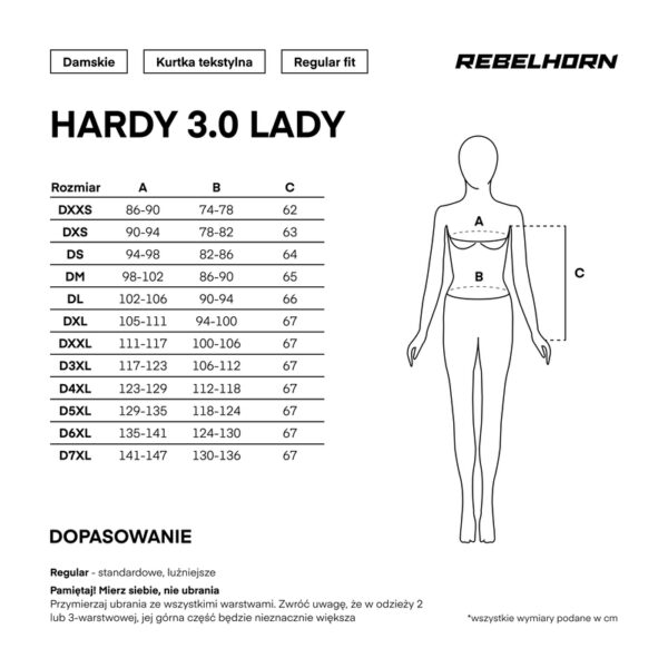 Kurtka motocyklowa tekstylna Rebelhorn Hardy 3.0 LADY Black