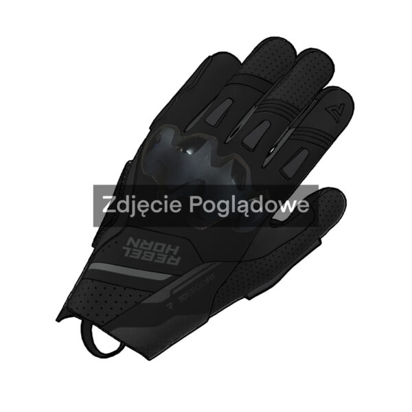 159762_ZAL842436 Rękawice motocyklowe Rebelhorn Defender Black