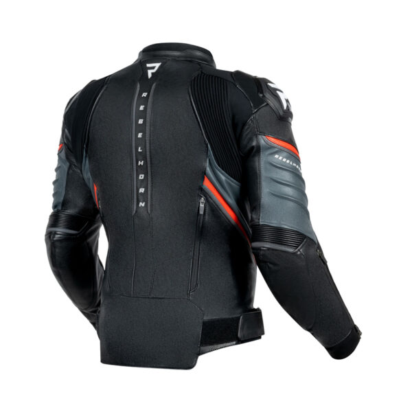 Kurtka motocyklowa skórzana Rebelhorn Veloce Black Grey Fluo Red