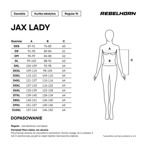 Kurtka motocyklowa tekstylna  Rebelhorn Jax LADY Black Gold