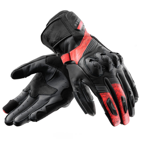 323175_ZAL718153 Rękawice motocyklowe Rebelhorn Viper Black Grey Fluo Red