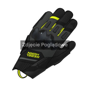Rękawice motocyklowe Rebelhorn Defender Black Grey Fluo Yellow