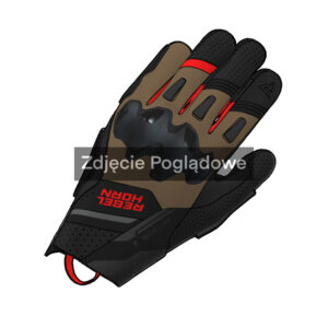 Rękawice motocyklowe Rebelhorn Defender Desert Black Red