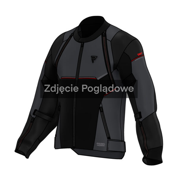 Kurtka motocyklowa tekstylna Rebelhorn Swift Black Dark Grey Red