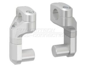 ZESTAW PODWYŻSZAJĄCY KIEROWNICĘ 28MM SW-MOTECH PODWYŻSZENIE 50-60MM REGULACJA ODCHYLENIA SILVER