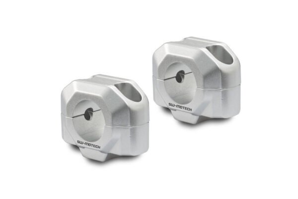ZESTAW PODWYŻSZAJĄCY KIEROWNICĘ SW-MOTECH 28MM PODWYŻSZENIE 20MM SILVER
