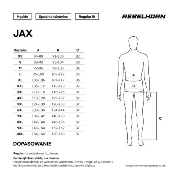 Spodnie motocyklowe tekstylne Rebelhorn Jax Black