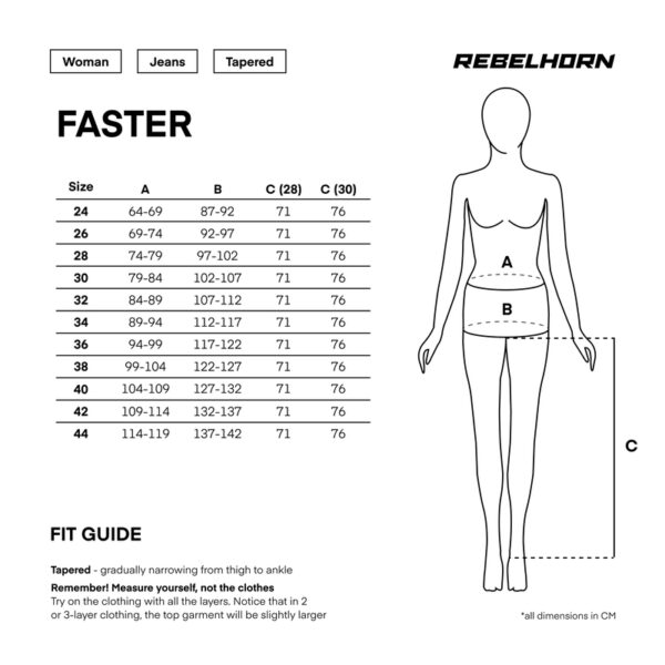 Jeansy motocyklowe Rebelhorn Faster LADY Black